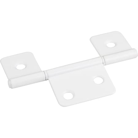 Hardware Resources Bright White 3-1/2" Three Leaf Fixed Pin Swaged Non-Mortise Hinge 20251BWH